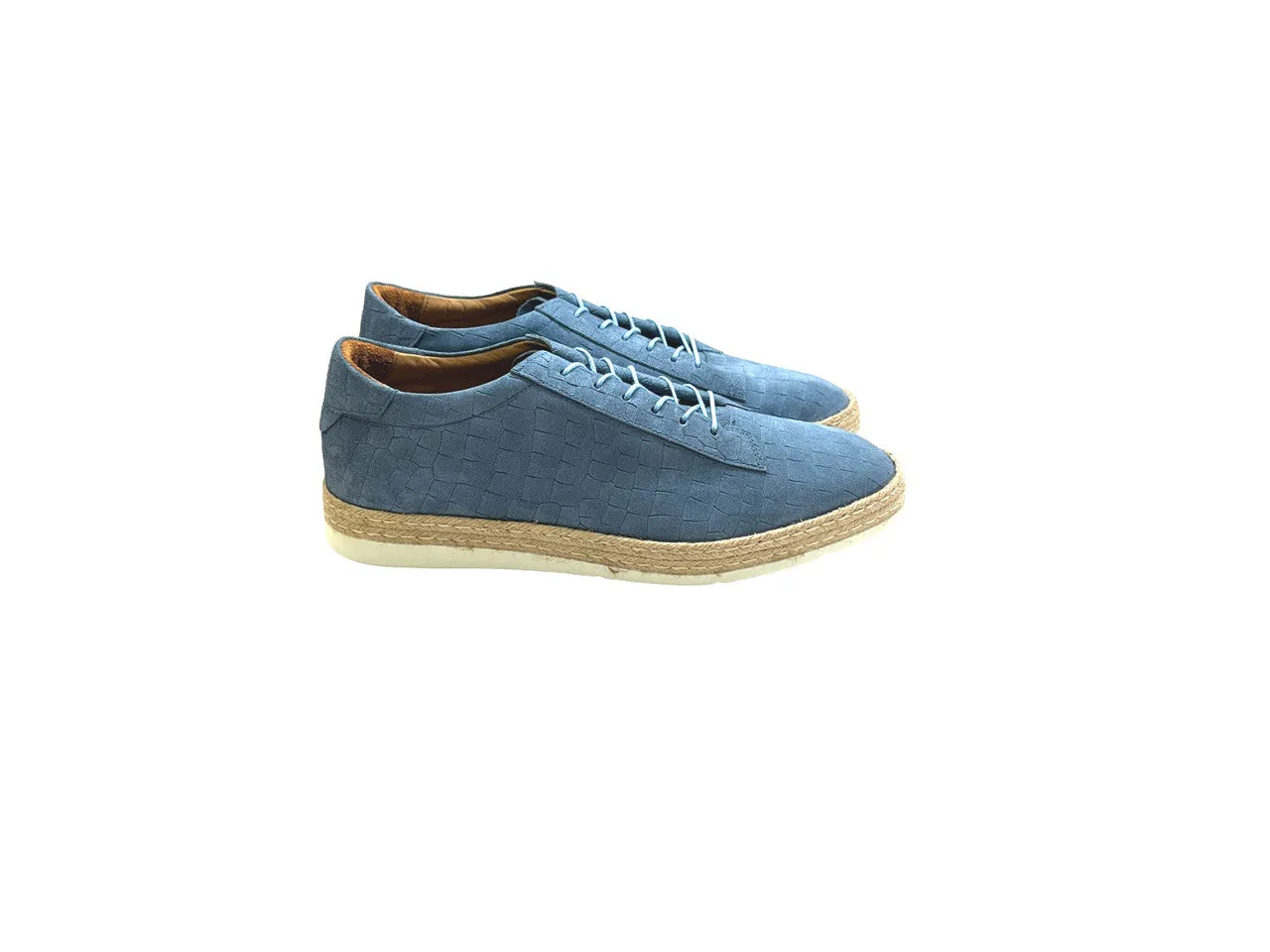 Pelle Line - Monaco Crocco Print Sport- Blue Suede