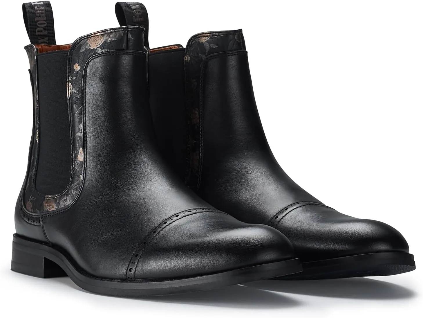 Polar Fox Frederick MPX806096 Memory Foam High-Top Chelsea Boots with Floral Trim