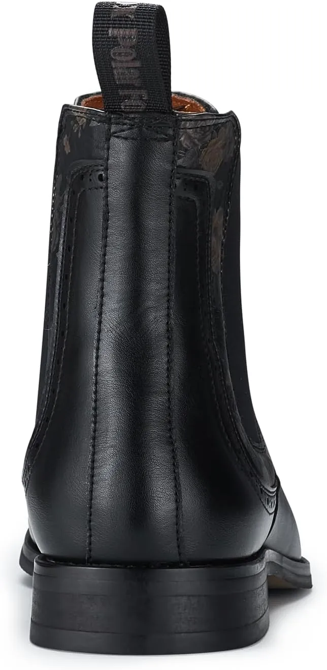 Polar Fox Frederick MPX806096 Memory Foam High-Top Chelsea Boots with Floral Trim