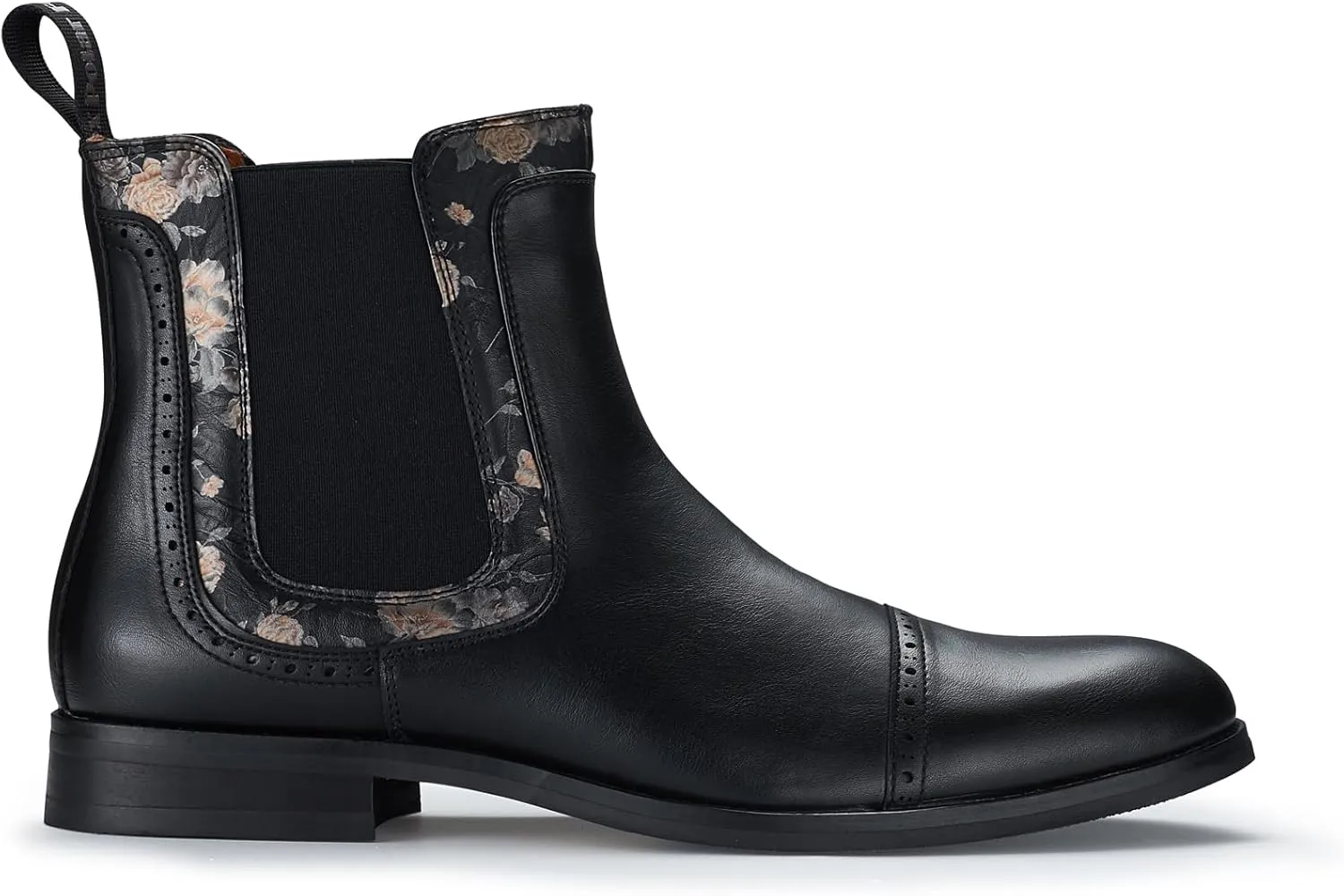 Polar Fox Frederick MPX806096 Memory Foam High-Top Chelsea Boots with Floral Trim