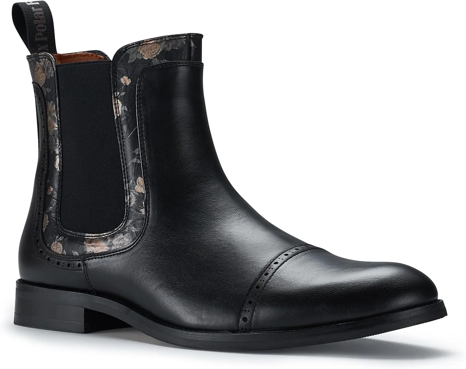 Polar Fox Frederick MPX806096 Memory Foam High-Top Chelsea Boots with Floral Trim