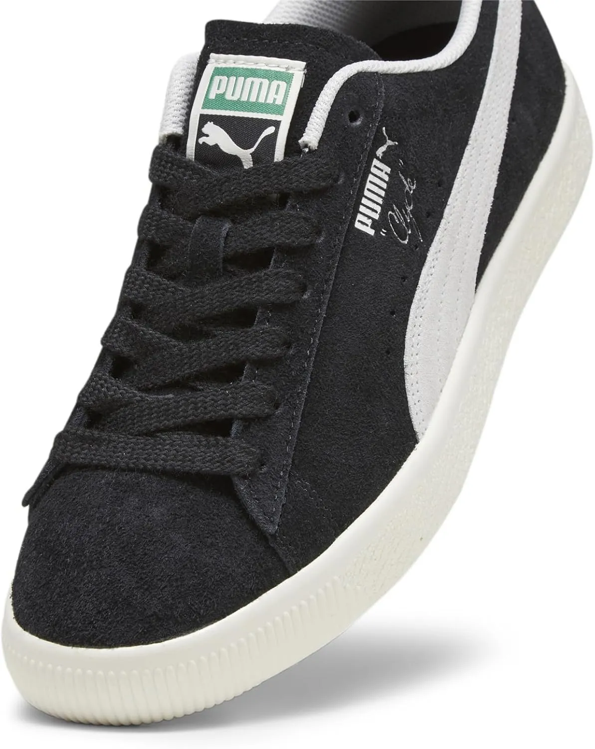 Puma Mens Clyde Hairy Suede Lace Up Sneakers Shoes Casual - Black
