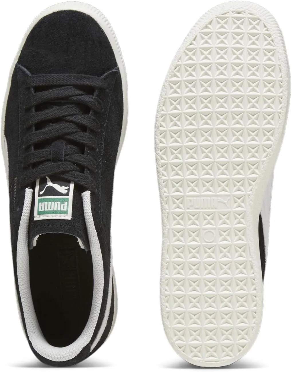 Puma Mens Clyde Hairy Suede Lace Up Sneakers Shoes Casual - Black