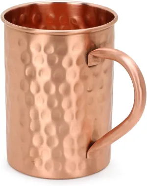 Pure Copper Pipe Hammered Copper Moscow Mule Mug, Non-Coated, Ideal for all Chilled Drink Dazzling Bar or Home Best Gift Set of 4