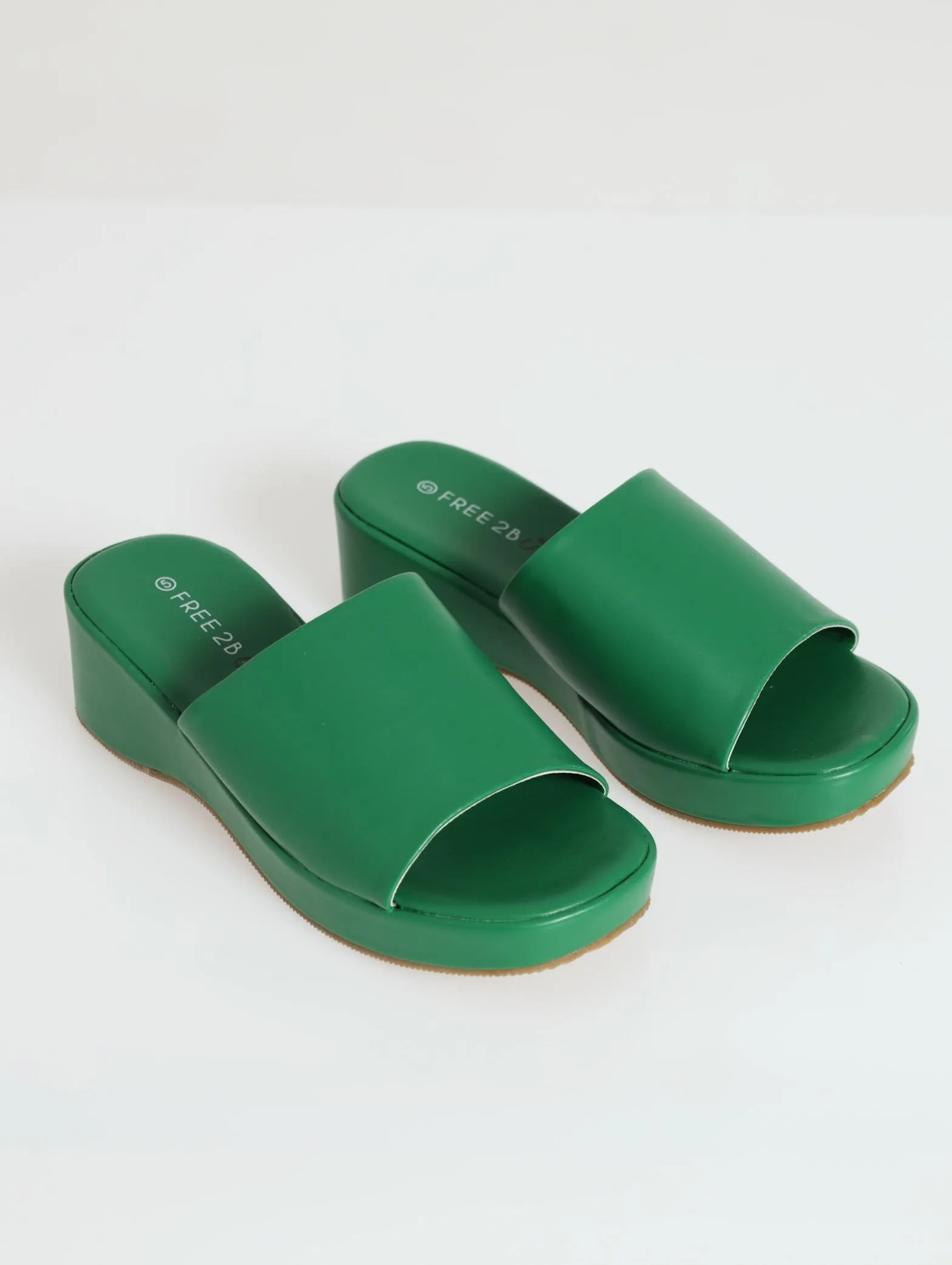 Push-In Mule Flatforms - Green