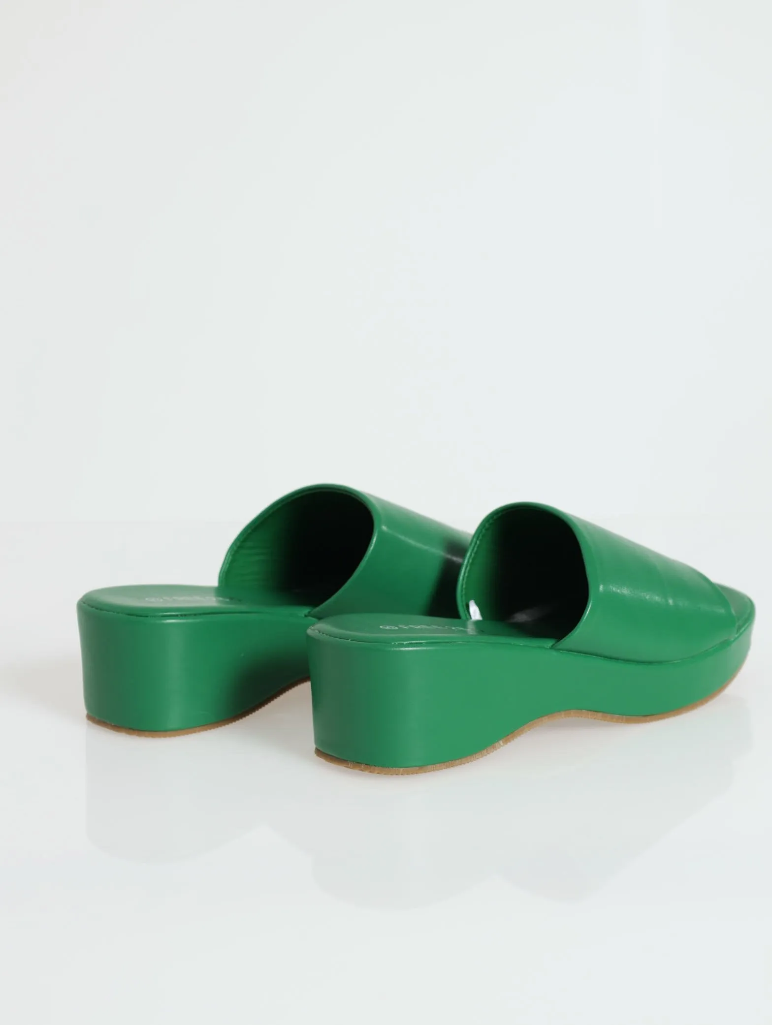Push-In Mule Flatforms - Green