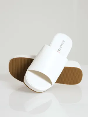 Push-In Mule Flatforms - Off White