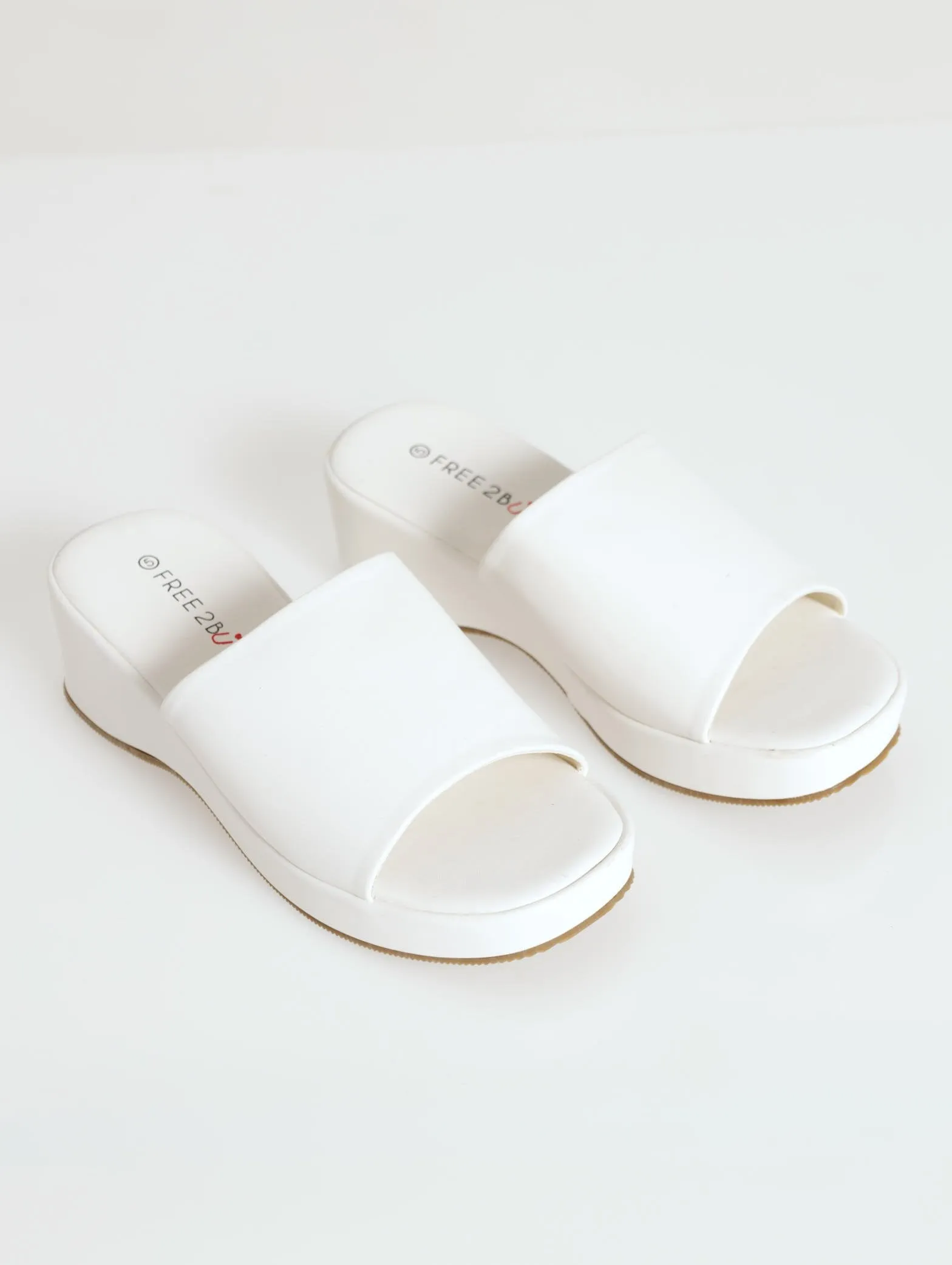 Push-In Mule Flatforms - Off White