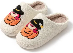 QSKPC animal slippers for women Fluffy Plush Slippers Cute Cartoon House Slipper Fruit Slippers for Womens Mens Plush Soft Memory Foam House Shoes
