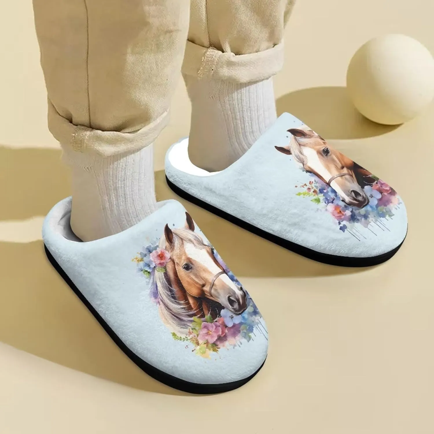Renewold Boys Girls House Slipper Kids Warm Plush Winter Cotton Slippers Slip On Nonslip Indoor Slippers Shoes