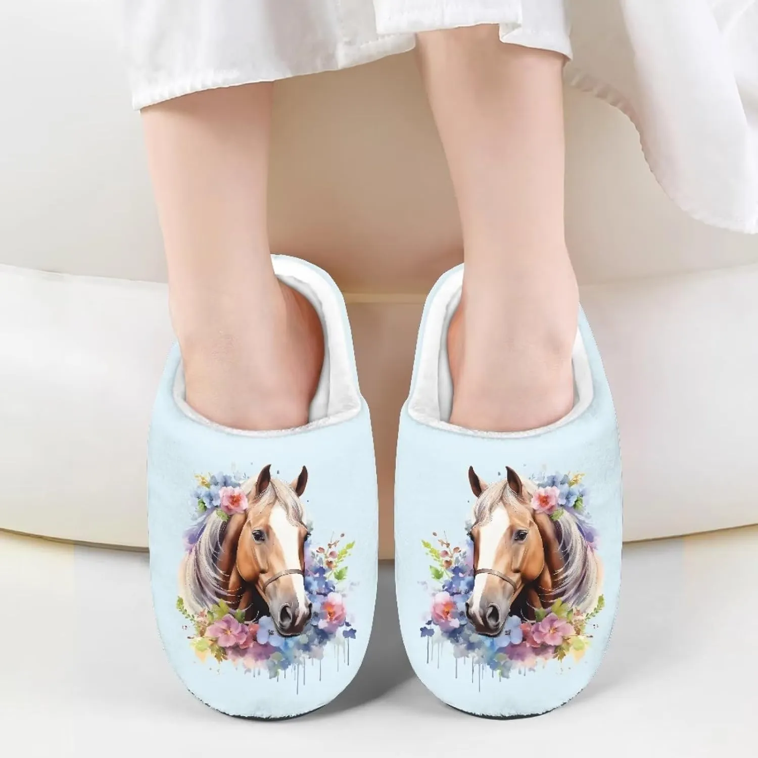 Renewold Boys Girls House Slipper Kids Warm Plush Winter Cotton Slippers Slip On Nonslip Indoor Slippers Shoes