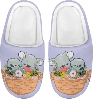 Renewold Boys Girls House Slipper Kids Warm Plush Winter Cotton Slippers Slip On Nonslip Indoor Slippers Shoes