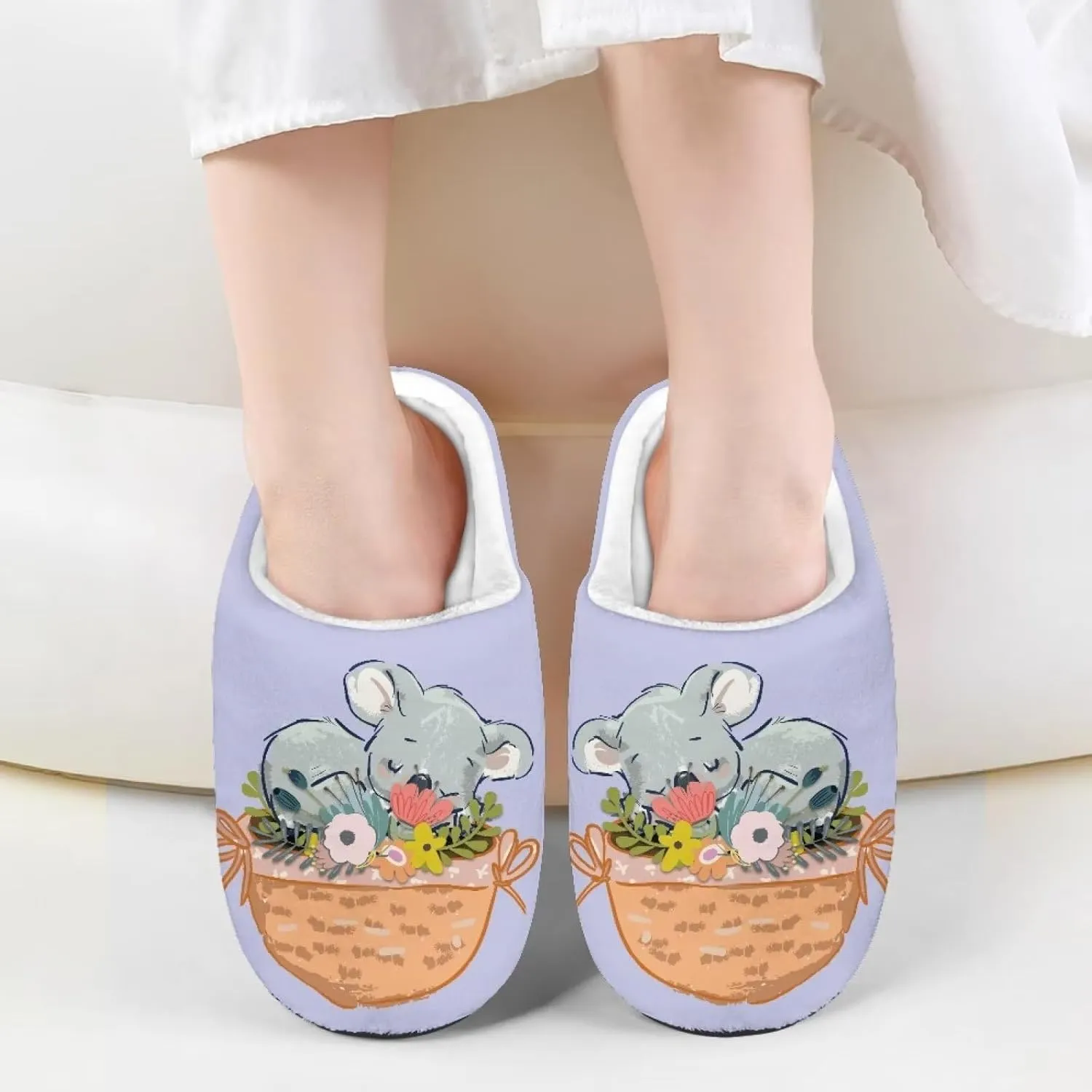 Renewold Boys Girls House Slipper Kids Warm Plush Winter Cotton Slippers Slip On Nonslip Indoor Slippers Shoes