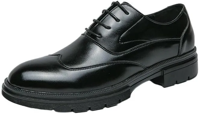Retro Wingtip Brogue Lace Up Formal Shoes British Style Luxury Leather Oxford Shoes Daily Comfortable Footwear for Work Wedding