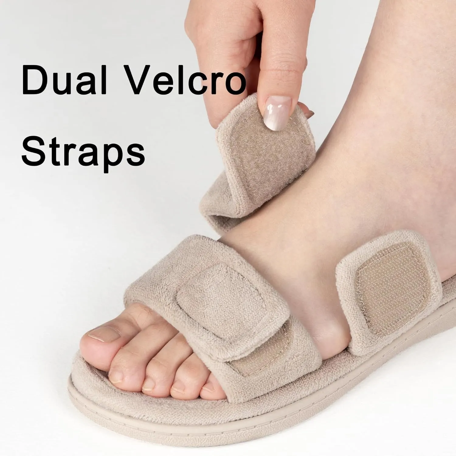 RockDove Women's Dual-Strap Adjustable Slipper with Arch Support