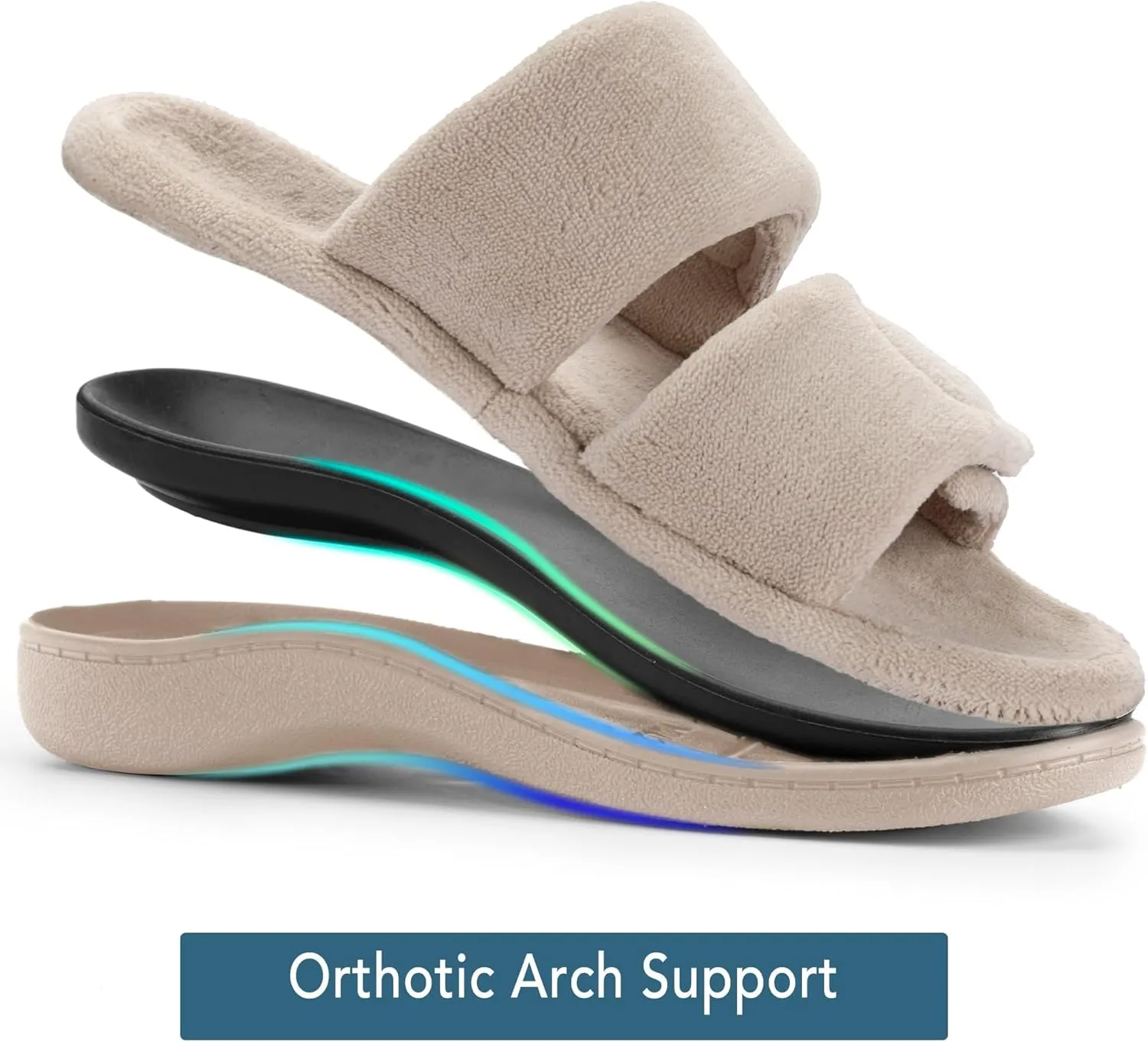 RockDove Women's Dual-Strap Adjustable Slipper with Arch Support