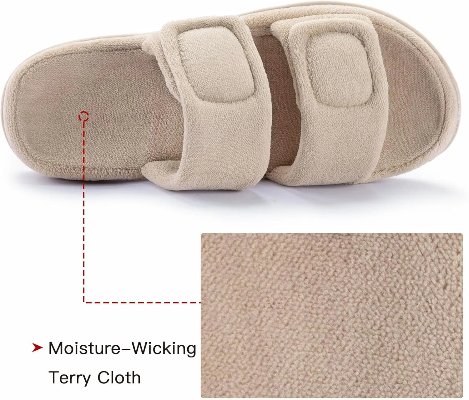 RockDove Women's Dual-Strap Adjustable Slipper with Arch Support