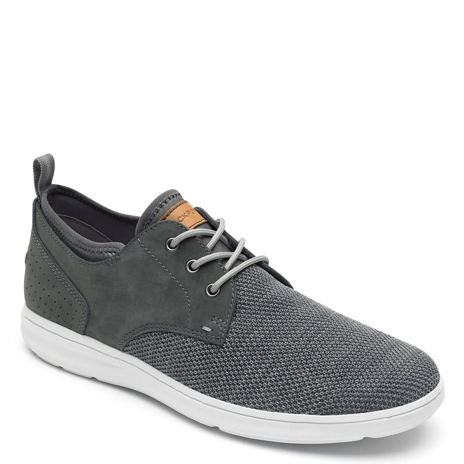Rockport Men's Beckwith Plain Toe Oxford 9.5 Wide Pewter Nubuck/Mesh