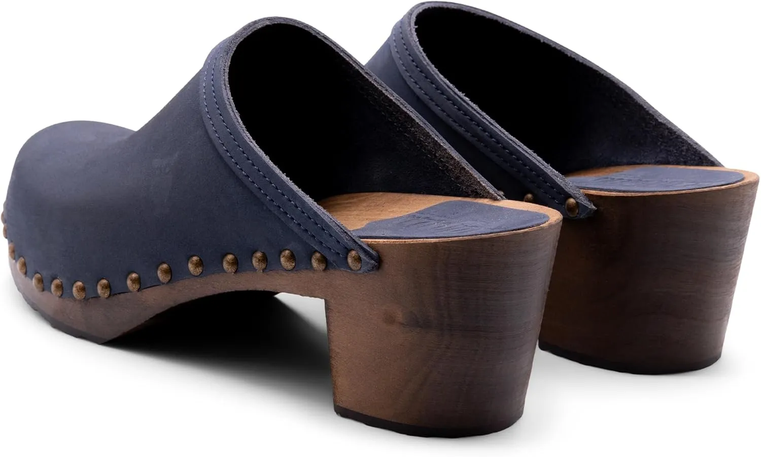 Sandgrens Handmade Swedish Wood Clogs for Women, High Heel Mule | Rome