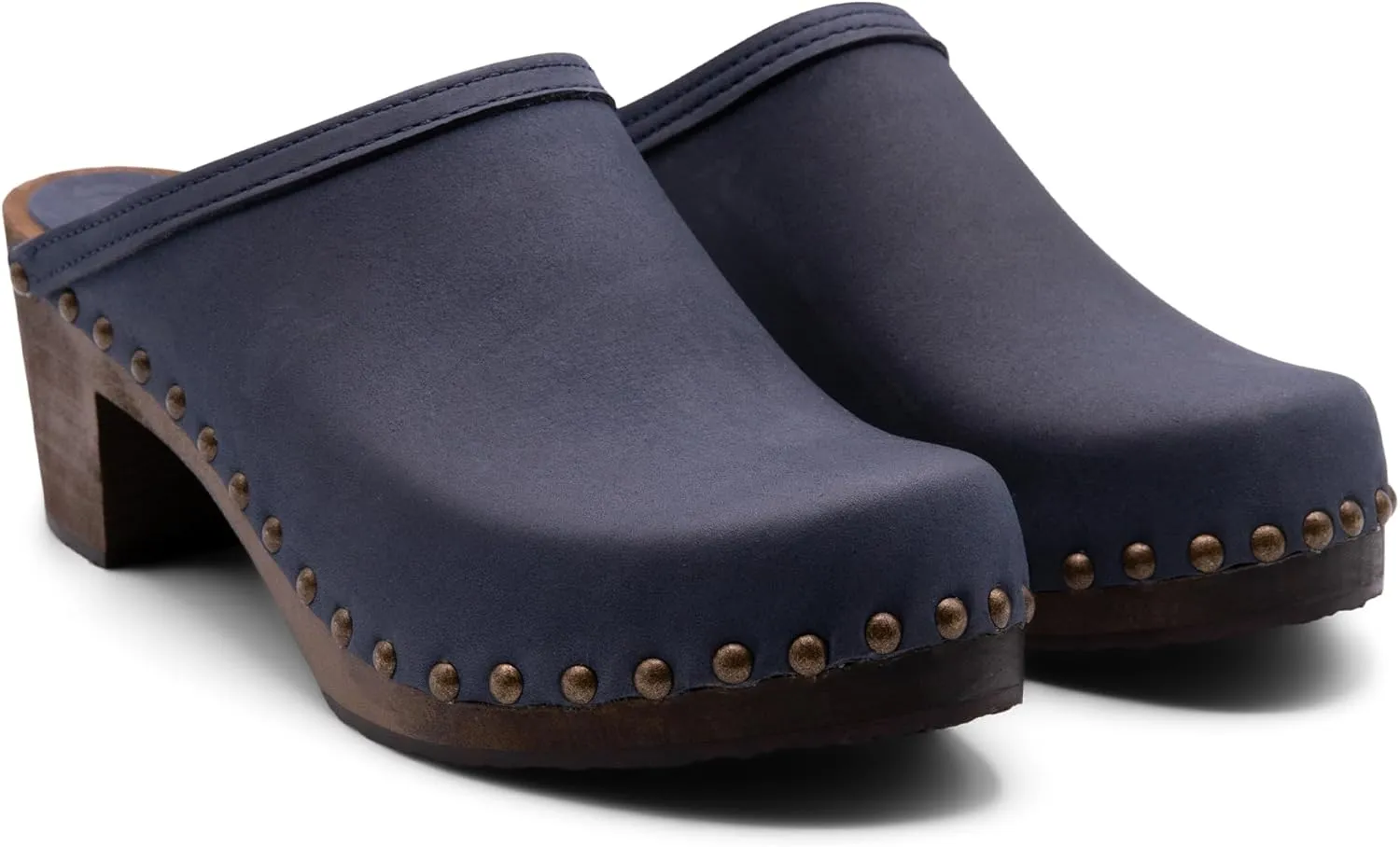 Sandgrens Handmade Swedish Wood Clogs for Women, High Heel Mule | Rome