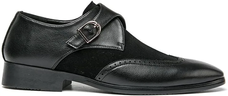 Santimon Mens Wingtip Brogues Two Tone Oxford Dress Shoes Lace up Classic Plaid Prom Fashion Slip On Buckle Belt Shoes