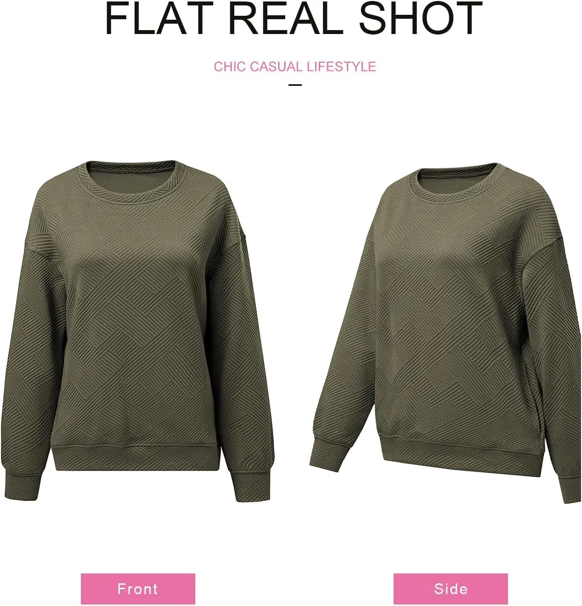 SHEWIN Womens Oversized Sweatshirt Fall Fashion 2024 Long Sleeve Tops Casual Crewneck Sweatshirts with Pockets