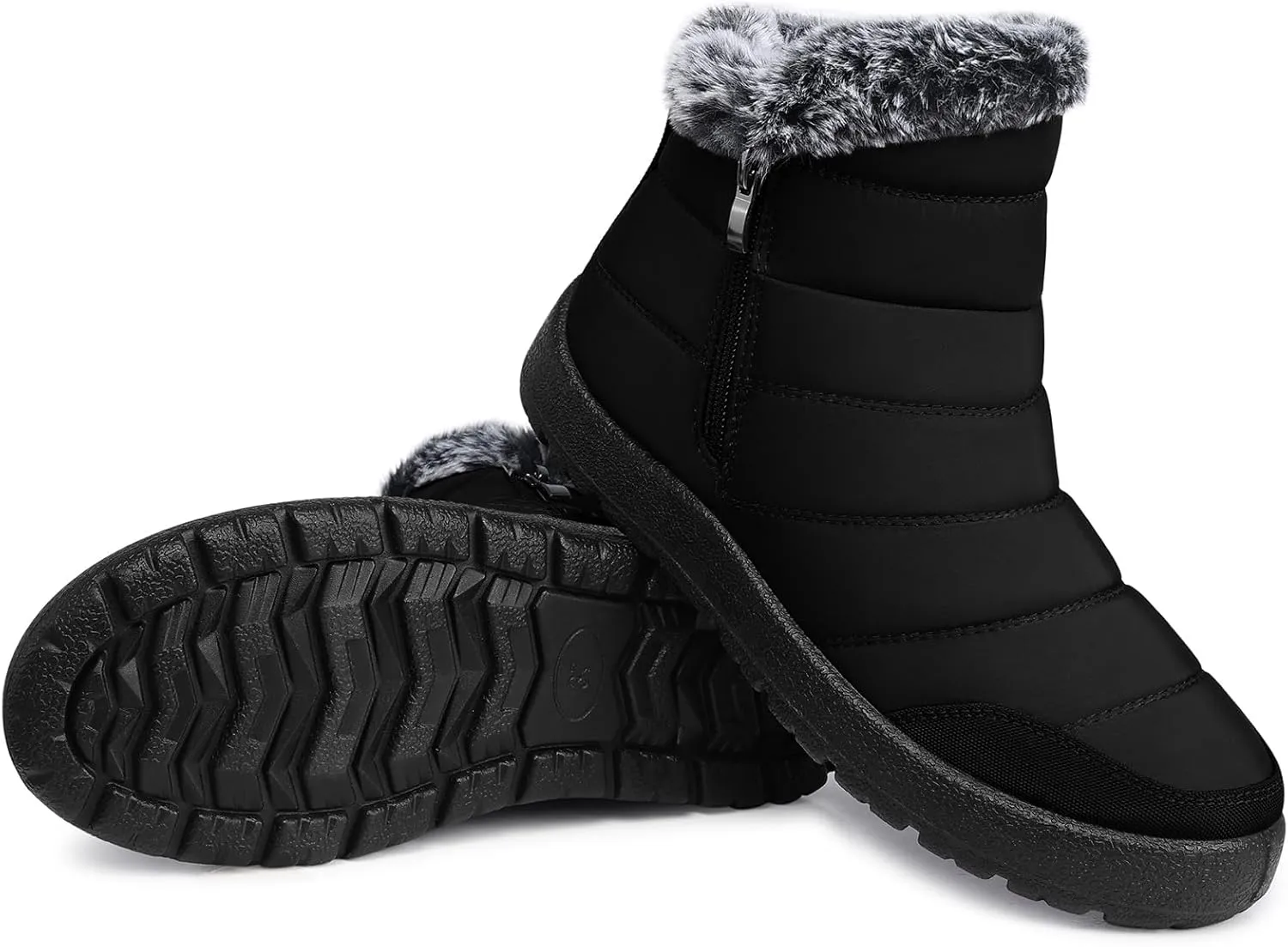 SHIBEVER Winter Boots For Women Snow: Warm Fur Lined Waterproof Ankle Boots - Outdoor Walking Non Slip Booties