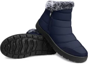 SHIBEVER Winter Boots For Women Snow: Warm Fur Lined Waterproof Ankle Boots - Outdoor Walking Non Slip Booties