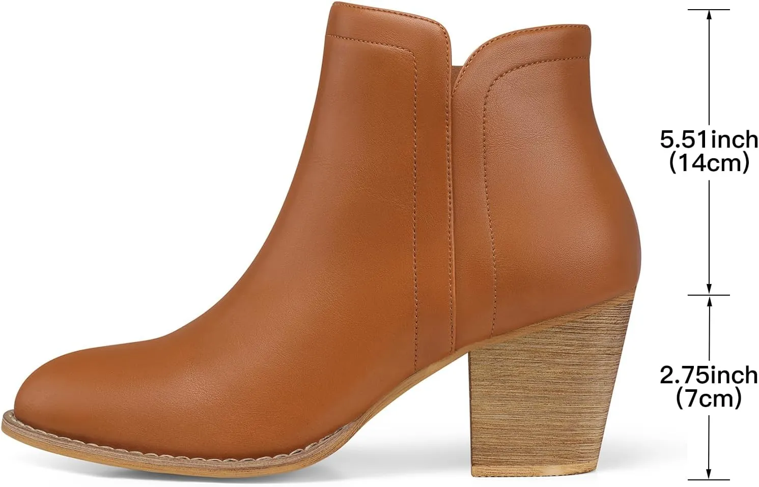 SHIBEVER Women's Ankle Boots Heel: Chunky Low Heeled Almond Toe Short Booties with Zipper Faux Suede Dress Western Fall 2025 Shoes