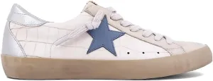 Shu Shop Womens Paula Croc Lace Up Sneakers Shoes Casual - Beige, Silver