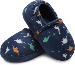 Slippers for Boys Little Big Kid House Shoes Warm Cotton Memory Foam Toddler Boys Slippers with Indoor Outdoor Rubber Sole