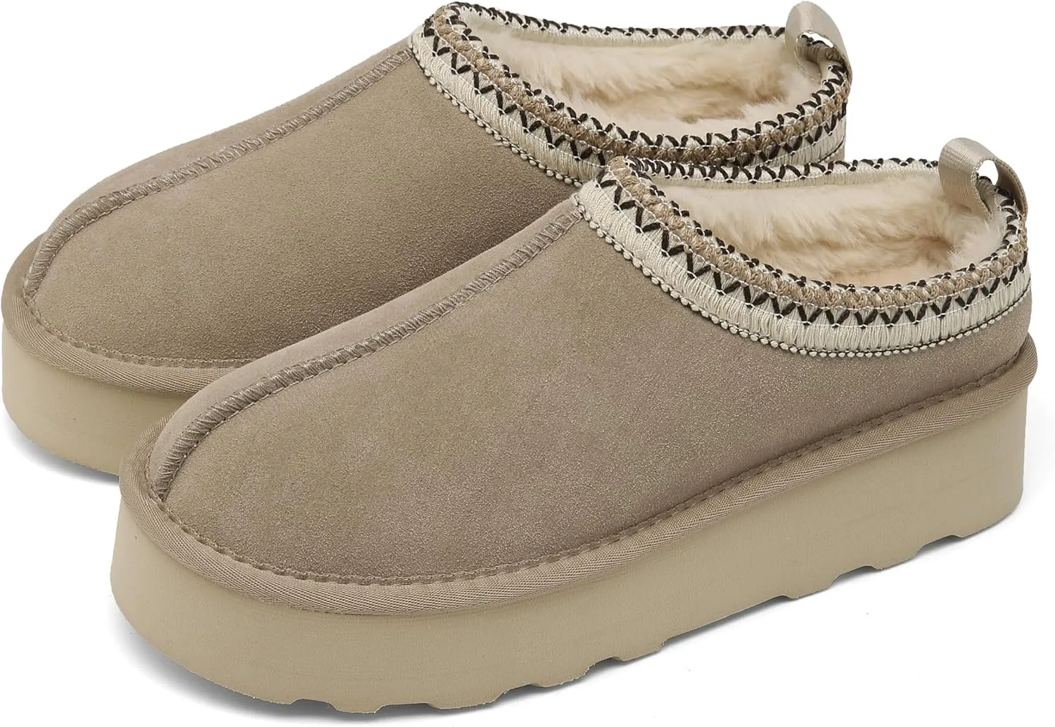 SMajong Women Platform Slippers Mini Snow Boots Thickened Flat Boot Fur Lined Shoes Home Slipper Winter Casual Shoes