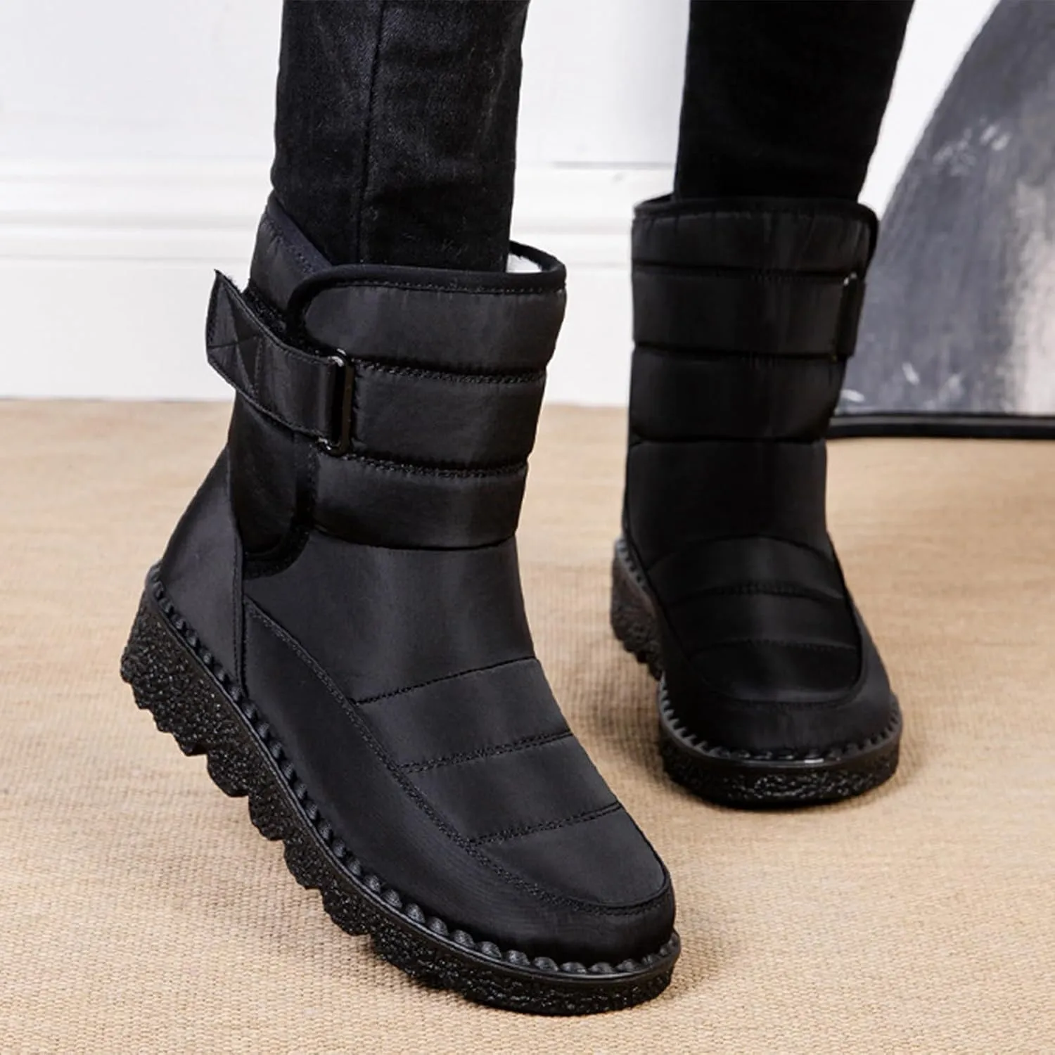 Snow Boots For Women Platform Boots for Women Comfy Flat Boots Fashion Comfortable Soft Sole Warm Padded Snow Boots