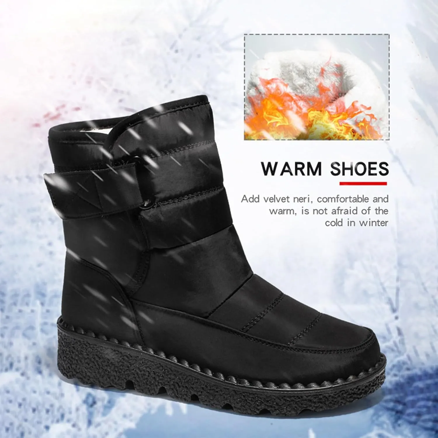 Snow Boots For Women Platform Boots for Women Comfy Flat Boots Fashion Comfortable Soft Sole Warm Padded Snow Boots