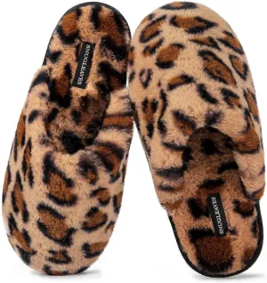 Snug Leaves Women's Fuzzy Scuff Slippers Soft Comfy Memory Foam Non-slip Indoor House Shoes