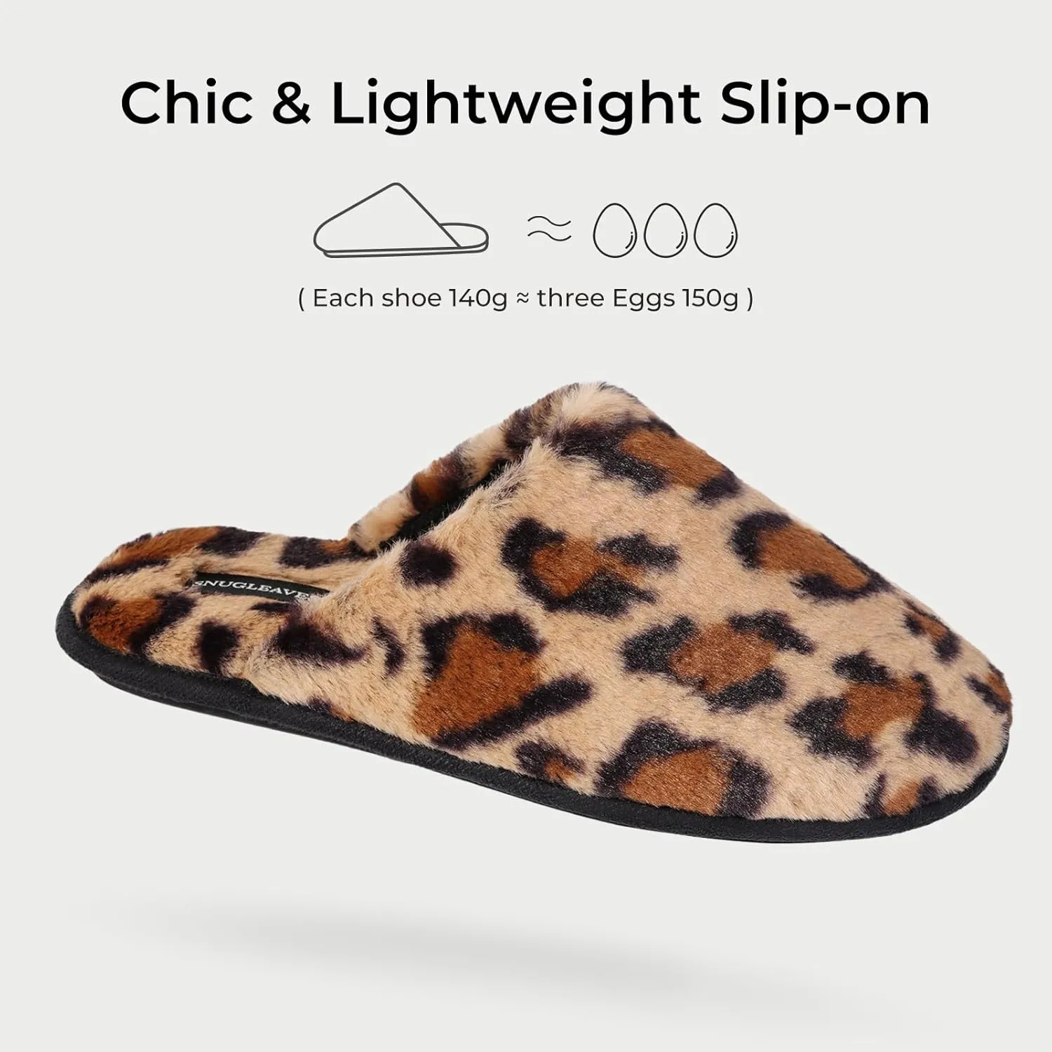 Snug Leaves Women's Fuzzy Scuff Slippers Soft Comfy Memory Foam Non-slip Indoor House Shoes