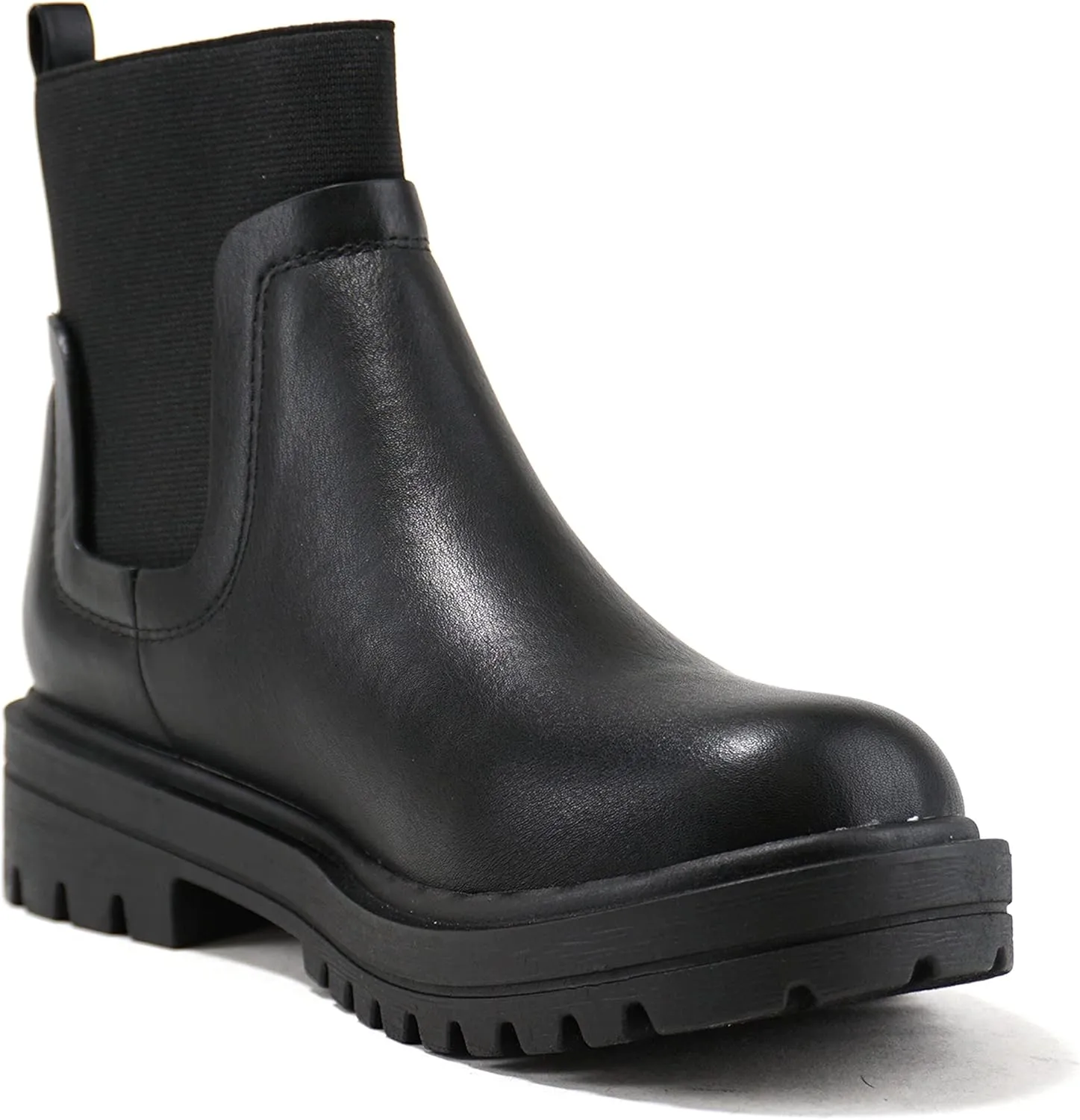 Soda TAPER ~ Women Lug Sole Low Heel Chelsea Fashion Elastic Sock Shaft Ankle Bootie