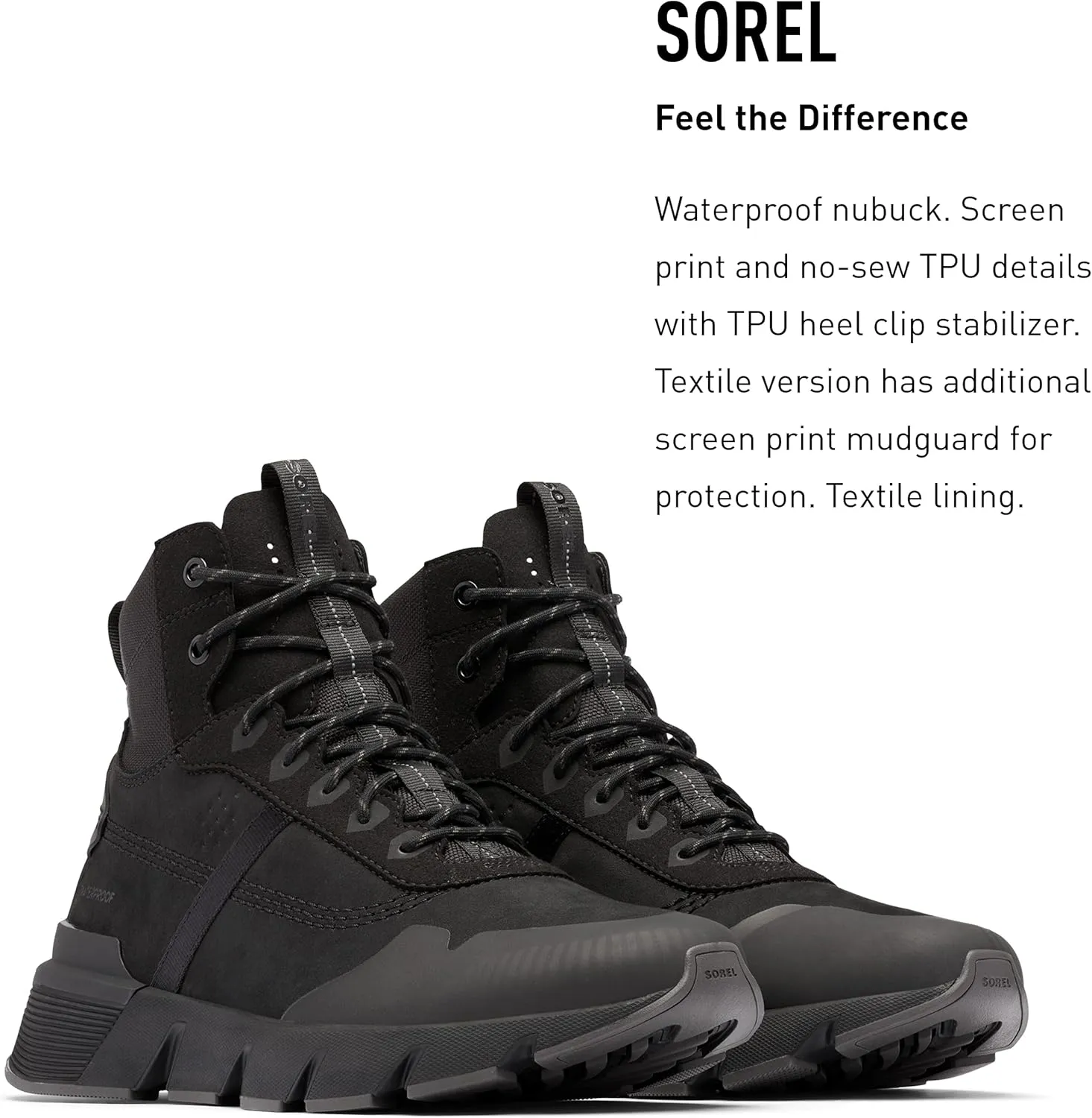 Sorel Men's Kinetic Rush MID WP Sneaker — Waterproof Suede Sneakers