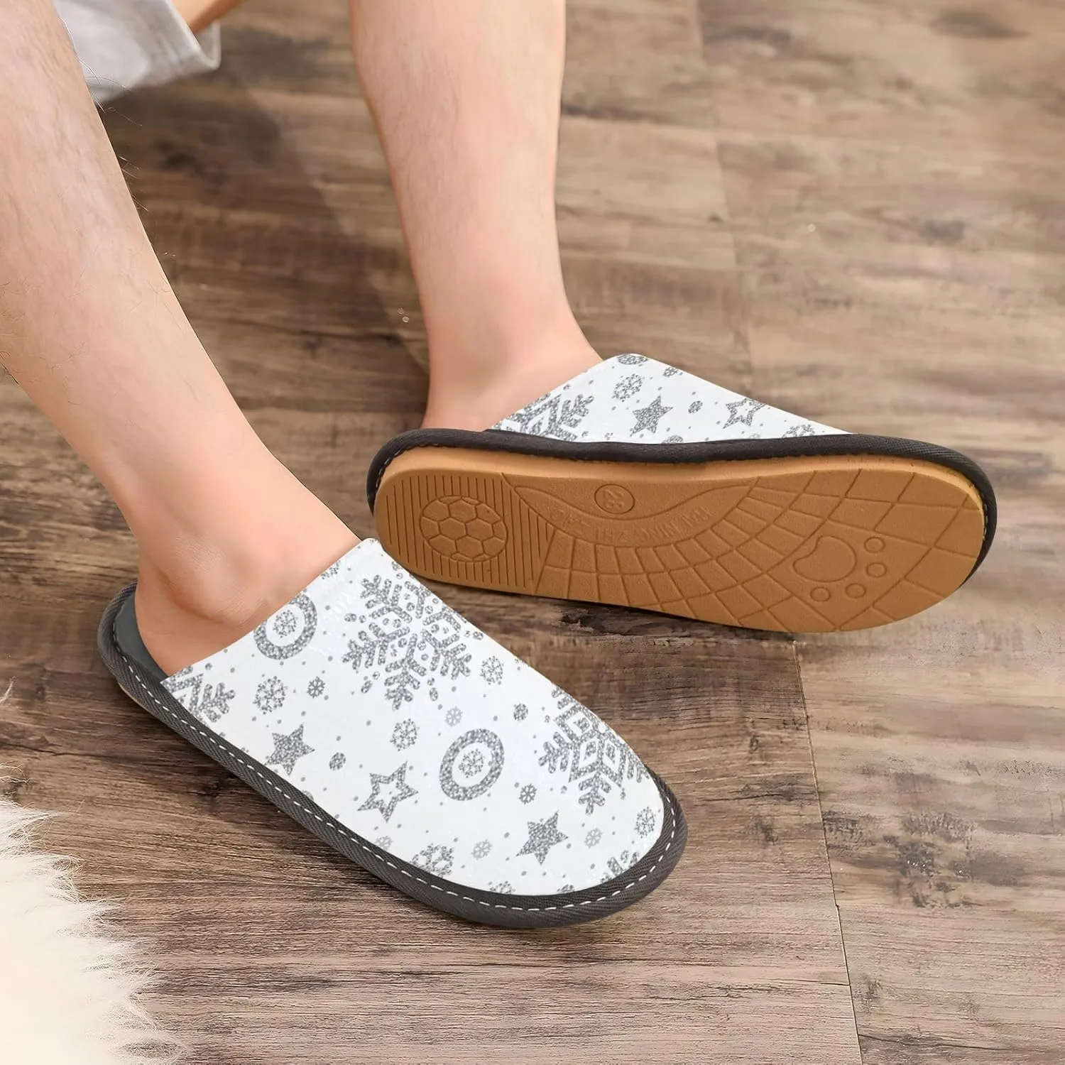 Spa Slippers Indoor House Fuzzy Slippers Soft Memory Foam Non-Slip Home Slipper Winter Shoes For Bedroom Hotel Travel 4-11