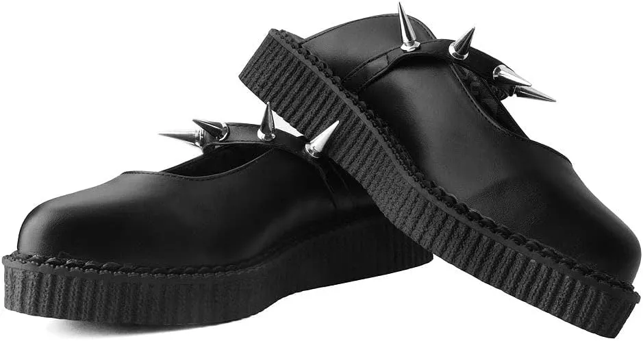 Spike Strap Pointed Mule Shoes