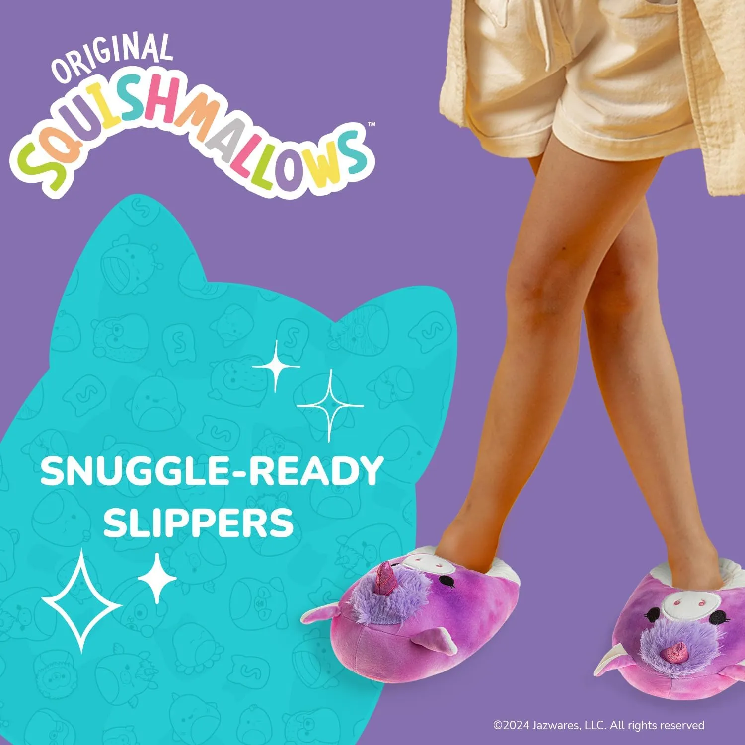 Squishmallows Slippers Plush Lightweight Warm Comfort Soft Aline Slipper House Shoes for Kids and Adults (sizes 11-1 Little Kid / 2-5 Big Kid / 5-10 Adult)