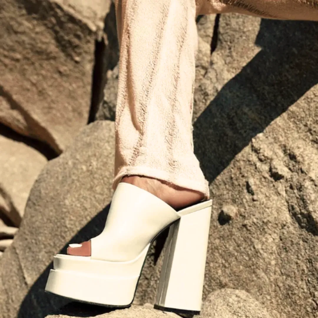 Stack-04 Chunky Mule Double Platform Heel