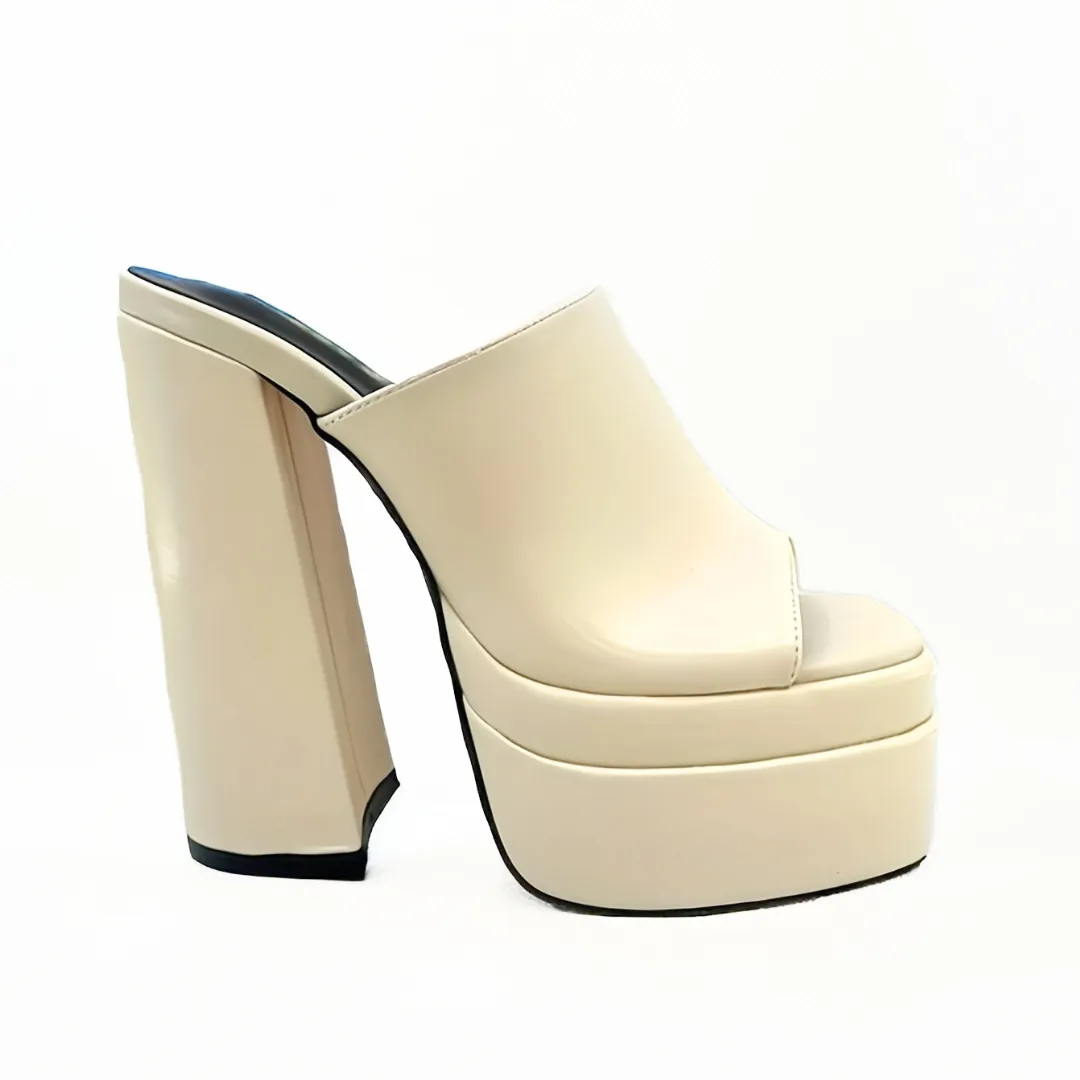 Stack-04 Chunky Mule Double Platform Heel