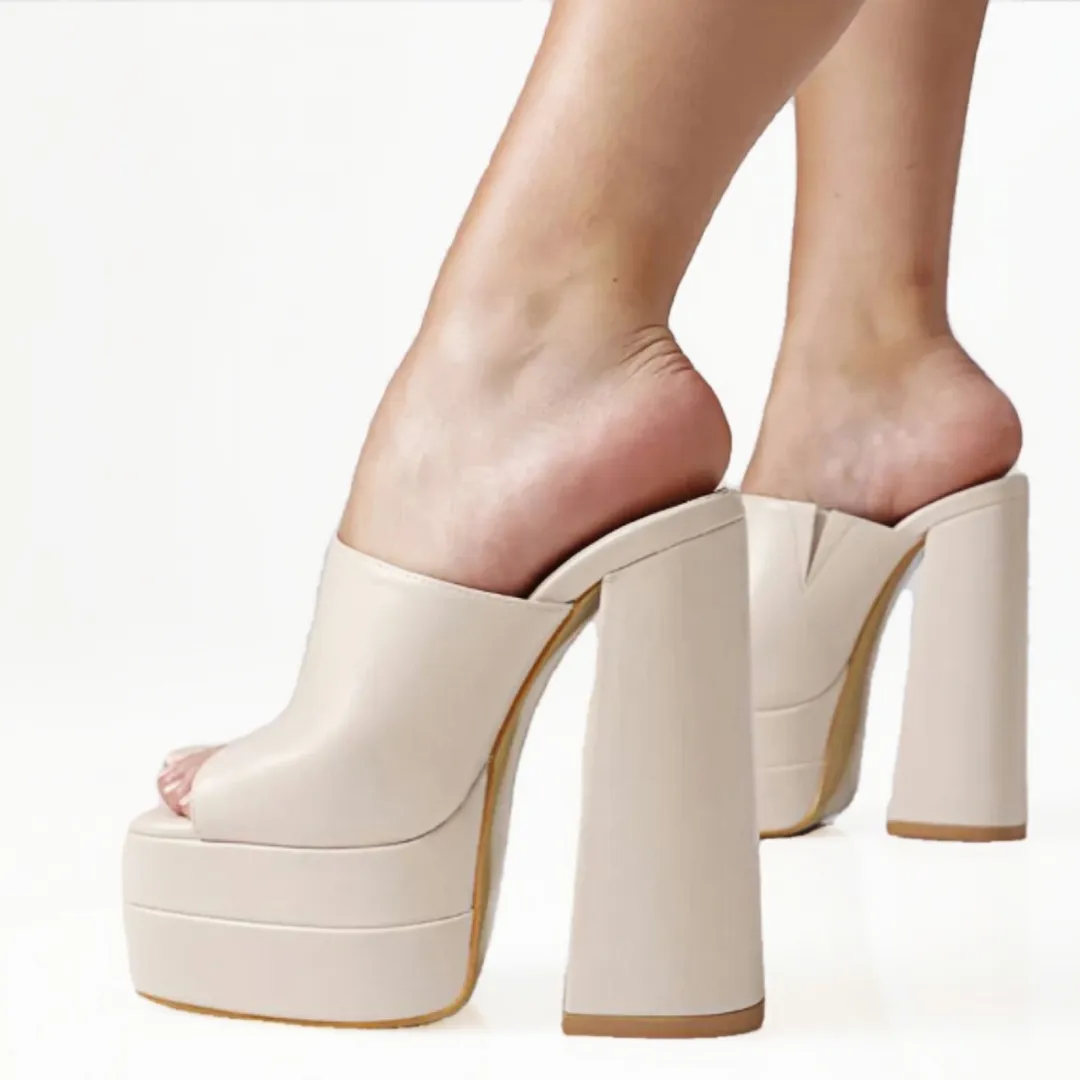 Stack-04 Chunky Mule Double Platform Heel