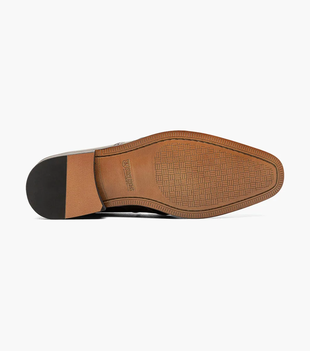 Stacy Adams 25487 Palmer Plain Toe Plain Toe Medallion Oxford Black/Grey