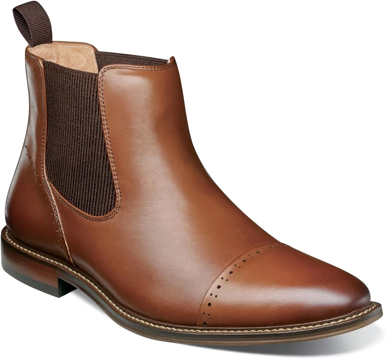 Stacy Adams Men's Maury Cap Toe Chelsea Boot, Chocolate, 10.5