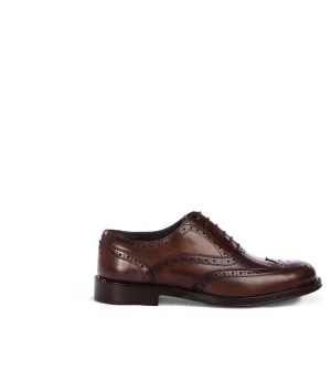 Stringate oxford in pelle brogue marrone