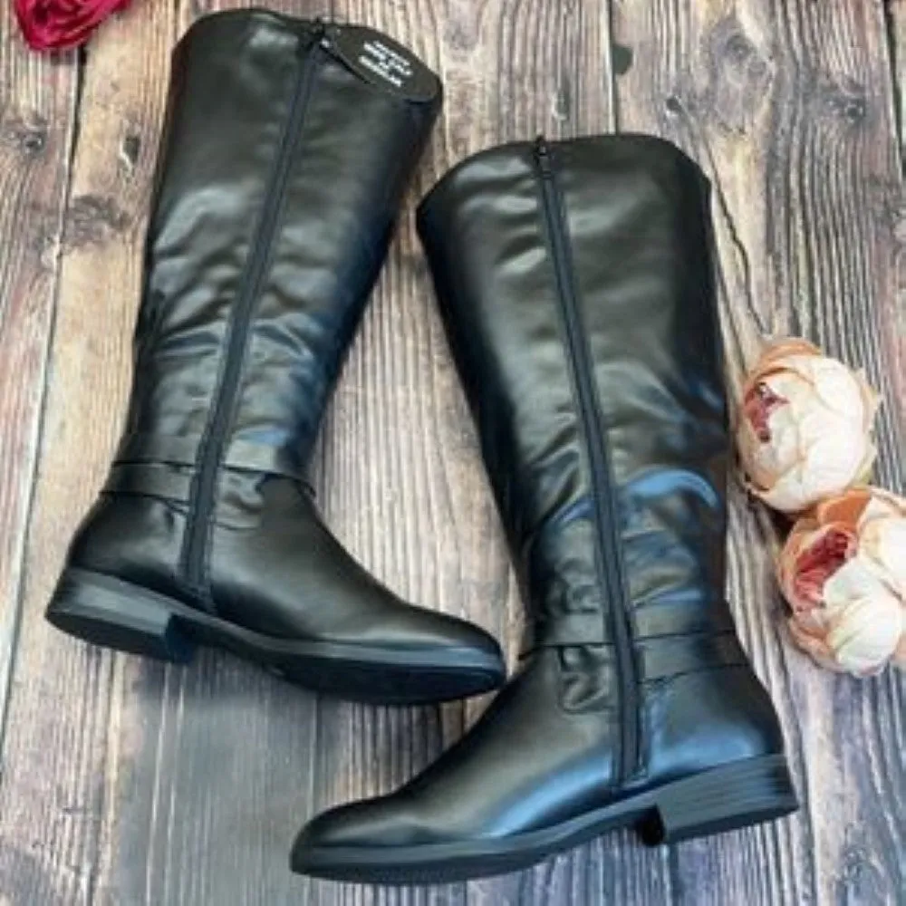 Style & Co. Black Manmade Boots 9M-WC