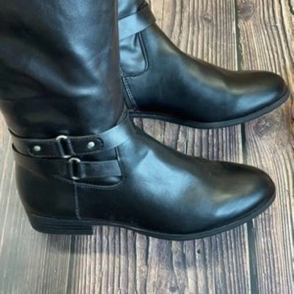 Style & Co. Black Manmade Boots 9M-WC