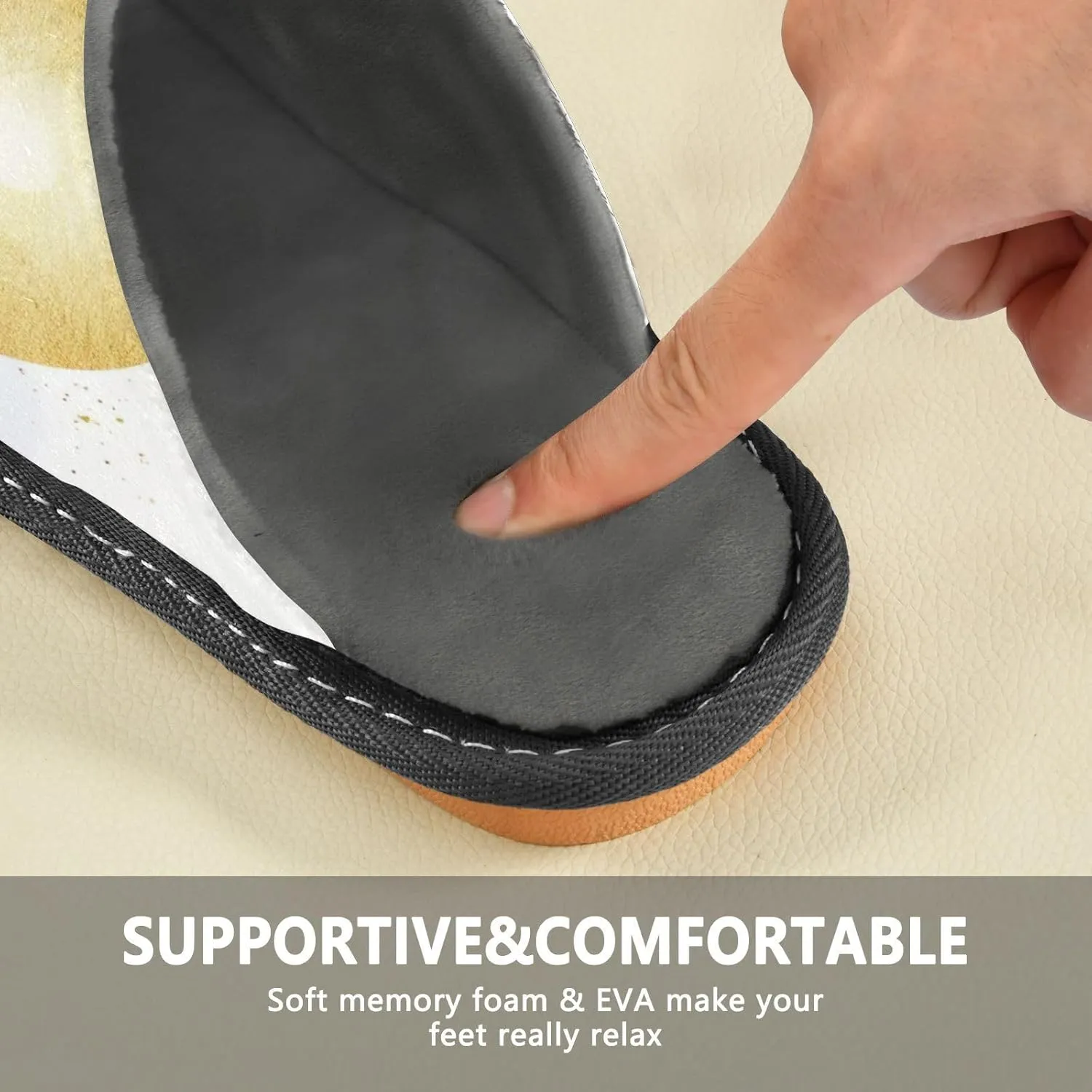 Sunshine Mountain Casual House Slippers,Mens Slippers Warm Women's Slippers Indoor Outdoor Fuzzy Slippers 4-5